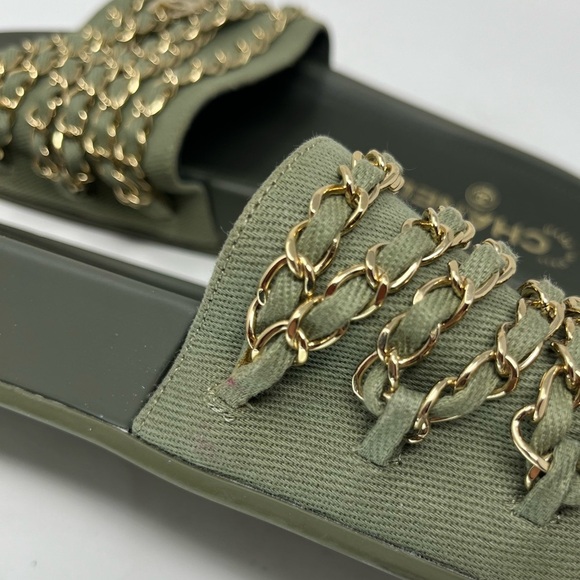 Chanel CC Chainlink Flat Slide Sandals green size 39 EU Slip On - Picture 8 of 8